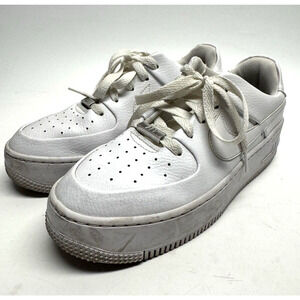 Nike Air Force 1 Low Sage Triple White Platform Shoes AR5339-100 Women's Size 8